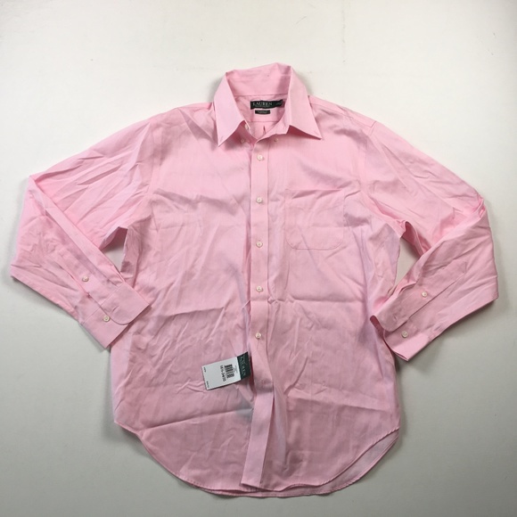 Ralph Lauren Classic Fit Mens Pink Dress Shirt Size L 16 34//35 NWT